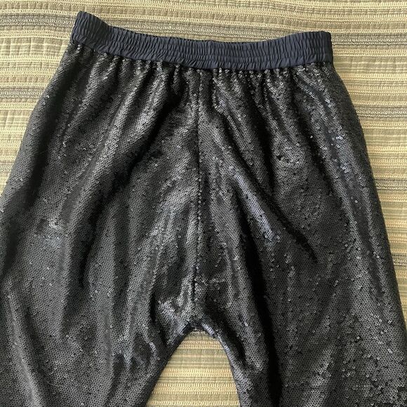 Finders Keepers Women’s Take A Walk Pant Ankle Zip Navy Blue Sequined Small - Picture 13 of 13